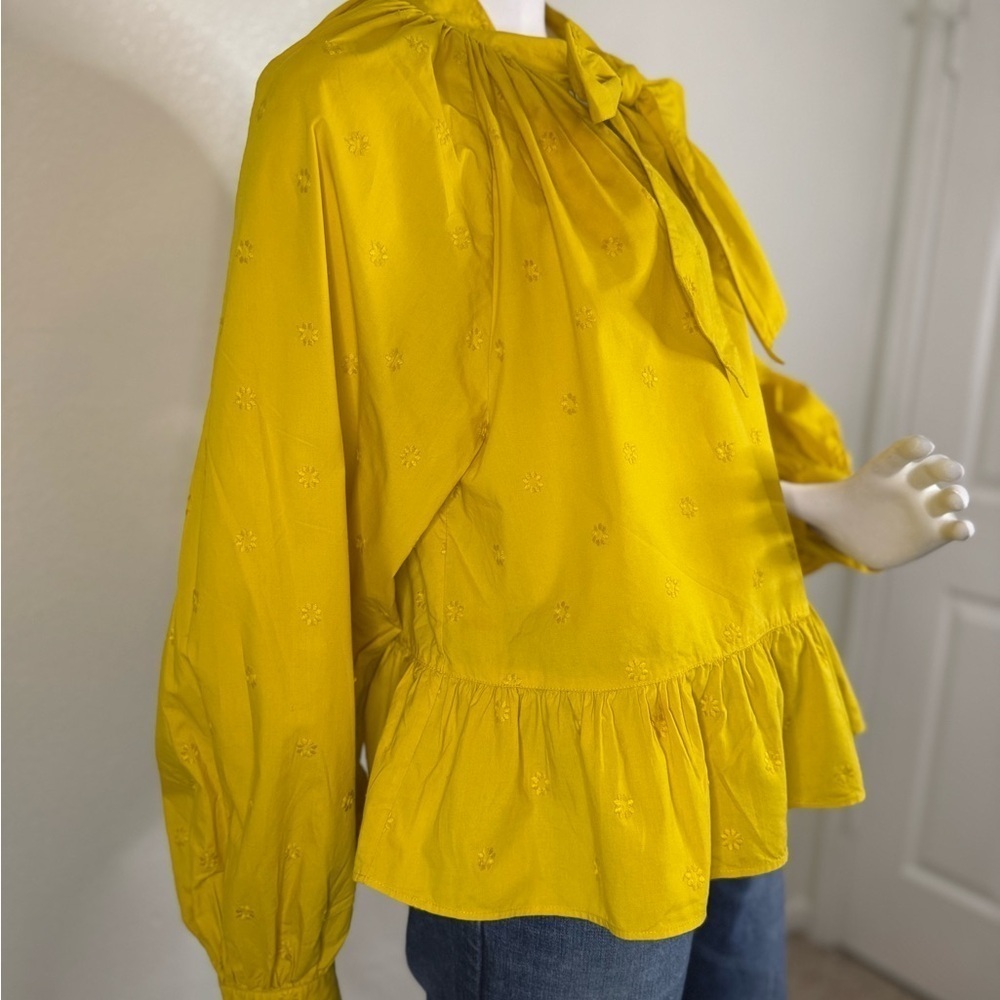 Ulla Johnson Bow Yellow 100% Cotton Ruffle by the waist Sz 8. - Picture 5 of 11